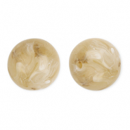 16 mm kralen van acryl round Beige brown-marble