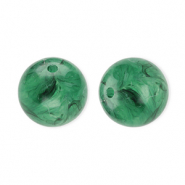 12 mm kralen van acryl round Dark green-marble