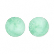 12 mm kralen van acryl round Mint green-marble