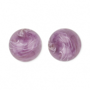 12 mm kralen van acryl round Purple-brown-marble