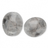 Kralen van acryl oval Grey-marble
