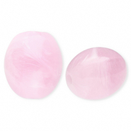 Kralen van acryl oval Pink-marble