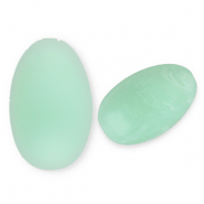 Kralen van acryl oblong oval Mint green-marble