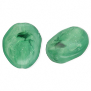 Kralen van acryl egg-shaped Dark green-marble