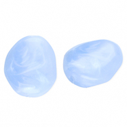 Kralen van acryl egg-shaped Blue-marble