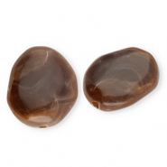 Kralen van acryl egg-shaped Brown-marble