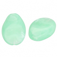 Kralen van acryl drop Mint green-marble