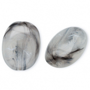 Kralen van acryl oval Grey-marble