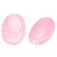Kralen van acryl oval Pink-marble