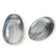 Kralen van acryl oval Grey-marble