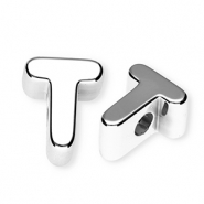 Acryl letterkralen letter T Silver