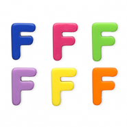 Acryl letterkralen letter F Multicolour