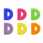 Acryl letterkralen letter D Multicolour