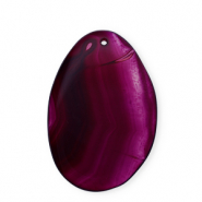 Hangers van natuursteen agaat oval Dark purple