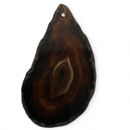 Hangers van natuursteen agaat drop Black-brown-light grey