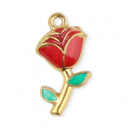 Bedels van Stainless steel Roestvrij staal (RVS) rose Gold-red-green