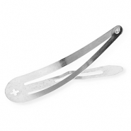 Metaal onderdelen haarclip met oogje Silver