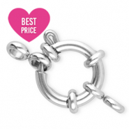 Benodigdheden van Stainless steel Roestvrij staal (RVS) boeislot 14mm met oogjes Zilver