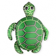 Leren portemonnee turtle Green-sand beige-black-white