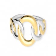 Ringen van Stainless steel Roestvrij staal (RVS) Silver-gold