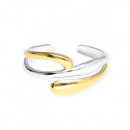 Ringen van Stainless steel Roestvrij staal (RVS) Silver-gold