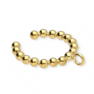 BY31&reg; Oorbellen van Stainless steel Roestvrij staal (RVS) ear cuff spheres with loop Gold