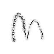 BY31&reg; Oorbellen van Stainless steel Roestvrij staal (RVS) spiraal oorbellen spheres Silver