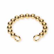 BY31&reg; Oorbellen van Stainless steel Roestvrij staal (RVS) ear cuff spheres with 2 loops Gold