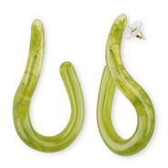 Musthave resin oorbellen&nbsp;/&nbsp;oorstekers Multicolour green