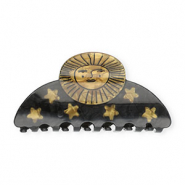 Haaraccessoires haarklem sun with stars Pearl shine black-pearl shine gold