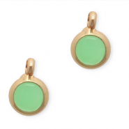 Hanger van crystal glas 7mm Light green-gold