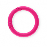 Gekleurde onderdelen sleutelhanger ring Neon pink