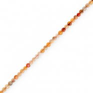 Natuursteen kralen agaat 3mm facet geslepen Multicolor yellow-red