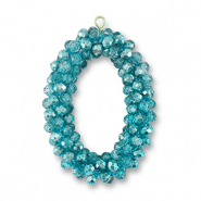Oorbellen van facet oval Turquoise