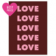 BY31® Kaartjes voor sieraden "Love" Dark brown-dark pink