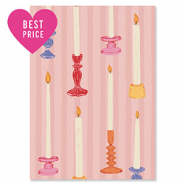 BY31® Kaartjes voor sieraden candles Pink-off white-ochre yellow