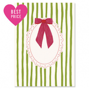 BY31® Kaartjes voor sieraden decorative frame with bow Ivory white-green-white-magenta pink