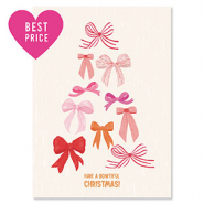 BY31® Kaartjes voor sieraden "Have a bowtiful Christmas!" Light beige-pink-red-warm orange