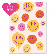 BY31® Kaartjes voor sieraden smiley Off white-orange-yellow-pink