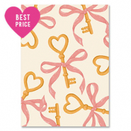 BY31&reg; Kaartjes voor sieraden keys Off white-red-gold