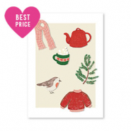 Kaartjes voor sieraden winter White-red-green