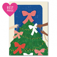 Kaartjes voor sieraden christmas tree Green-blue-pink