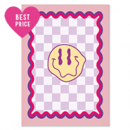 Kaartjes voor sieraden Smiley Purple-pink