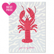Kaartjes voor sieraden "you are my lobster" Blue-red