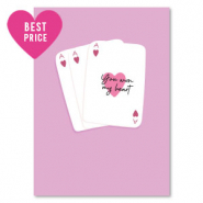 Kaartjes voor sieraden "you won my heart" Lilac rose