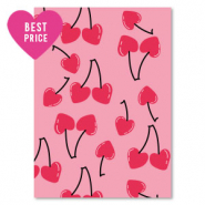 Kaartjes voor sieraden "kersen" Pink