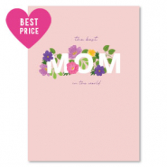Kaartjes voor sieraden "the best mom in the world" Light pink
