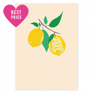 Kaartjes voor sieraden "Easy peasy lemon squeezy" Beige-yellow