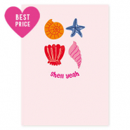 Kaartjes voor sieraden "Shell yeah" Light pink