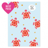 Kaartjes voor sieraden "Let's sail away" Light blue-red